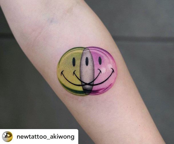 Magnificent Smiley Face Tattoo For Girls