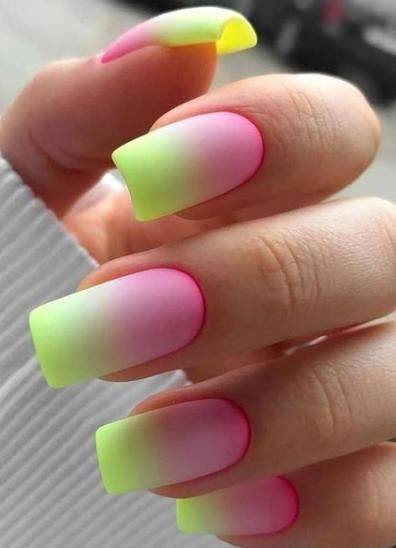 Magnificent Square Ombre Fingernails For Girls