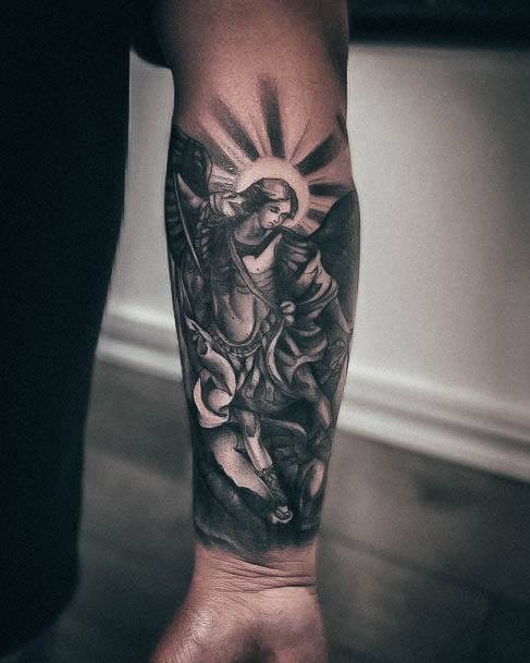 Magnificent St Michael Tattoo For Girls