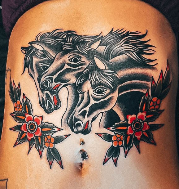 Magnificent Stomach Tattoo For Girls