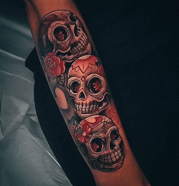 Magnificent Sugar Skull Tattoo For Girls