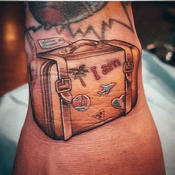 Magnificent Suitcase Tattoo For Girls