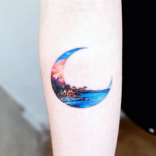 Magnificent Sunset Sunrise Tattoo For Girls