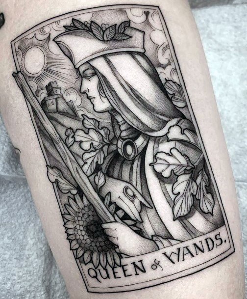 Magnificent Tarot Card Tattoo For Girls