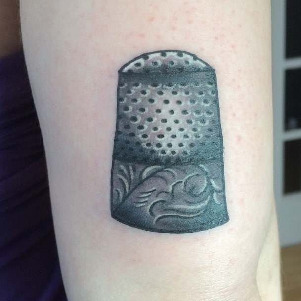 Magnificent Thimble Tattoo For Girls