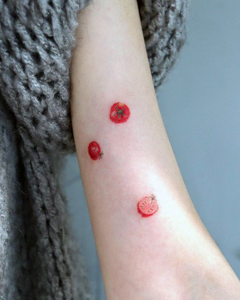 Magnificent Tomato Tattoo For Girls