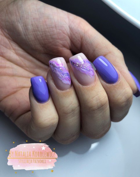 Magnificent Violet Nail For Girls