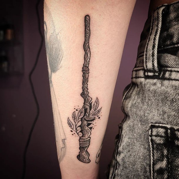 Magnificent Wand Tattoo For Girls