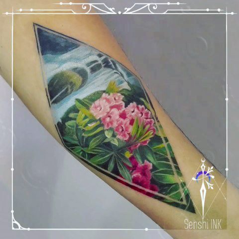 Magnificent Waterfall Tattoo For Girls