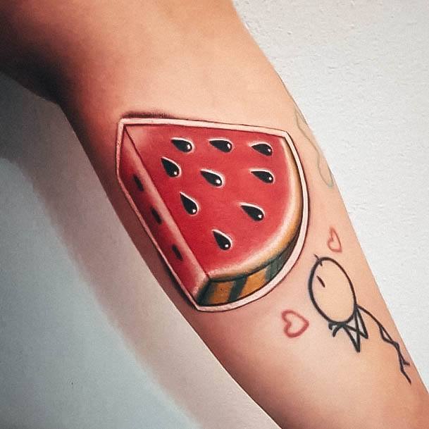 Magnificent Watermelon Tattoo For Girls