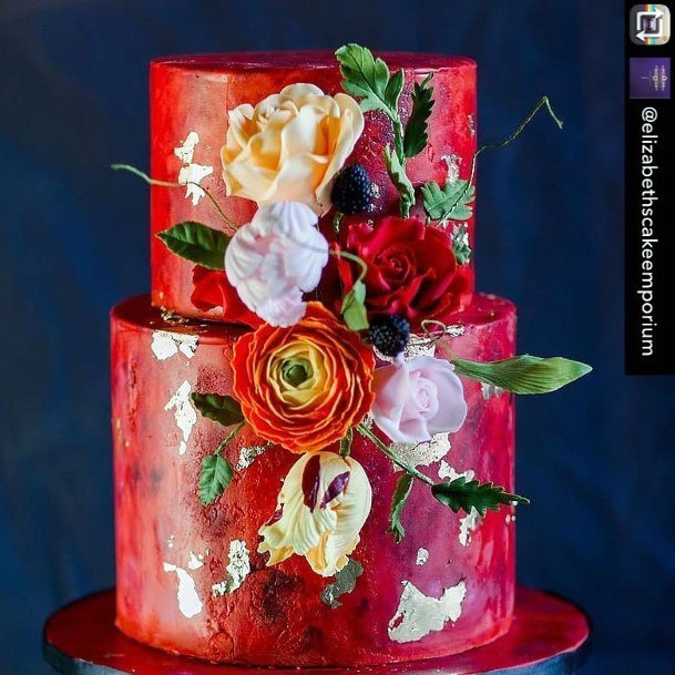 Magnificent Wedding Cake Christmas Decoration Inspiration Red Floral