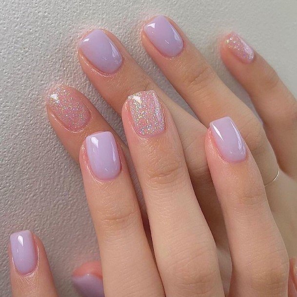 Magnificent White And Purple Nail For Girls