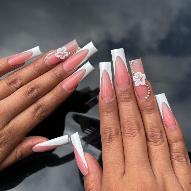 Magnificent White French Tip Fingernails For Girls