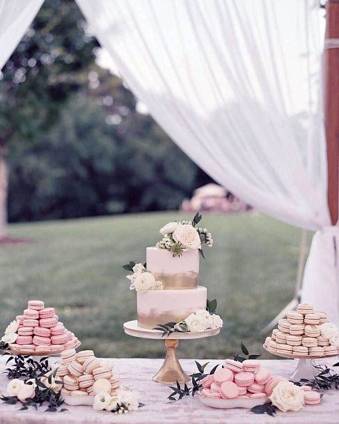 Magnificent White Gold Wedding Cake Delicious Desert Table Inspiration Ideas