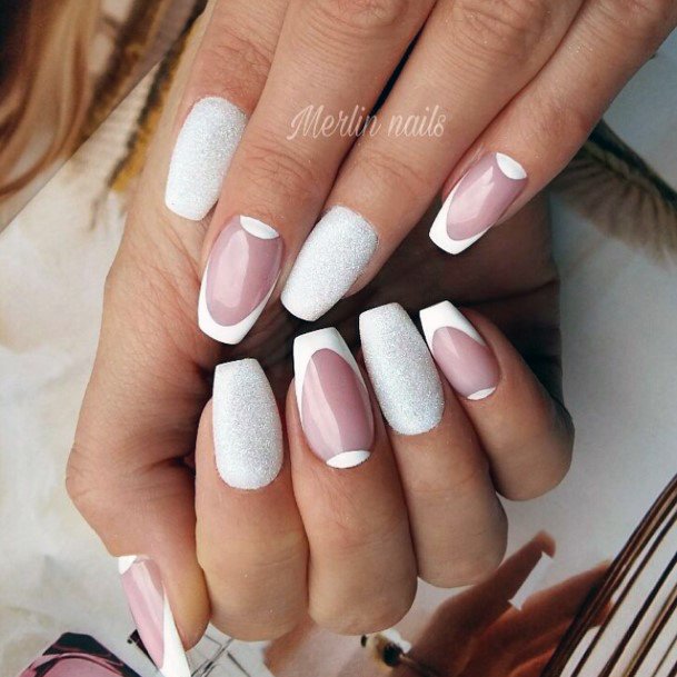 Magnificent White Prom Fingernails For Girls