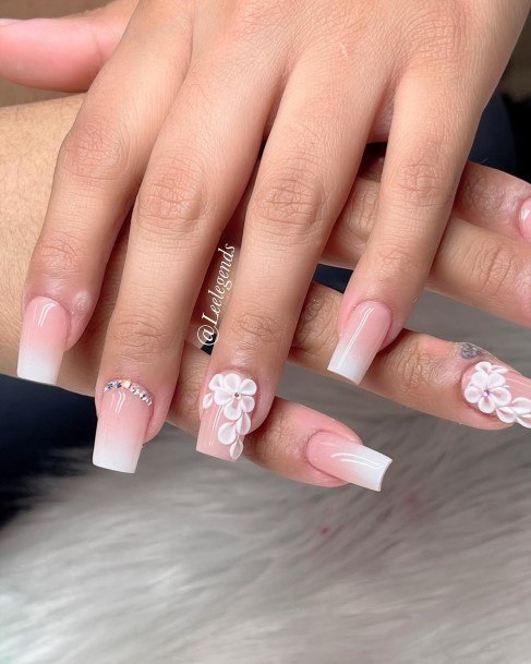 Magnificent White Square Nail For Girls