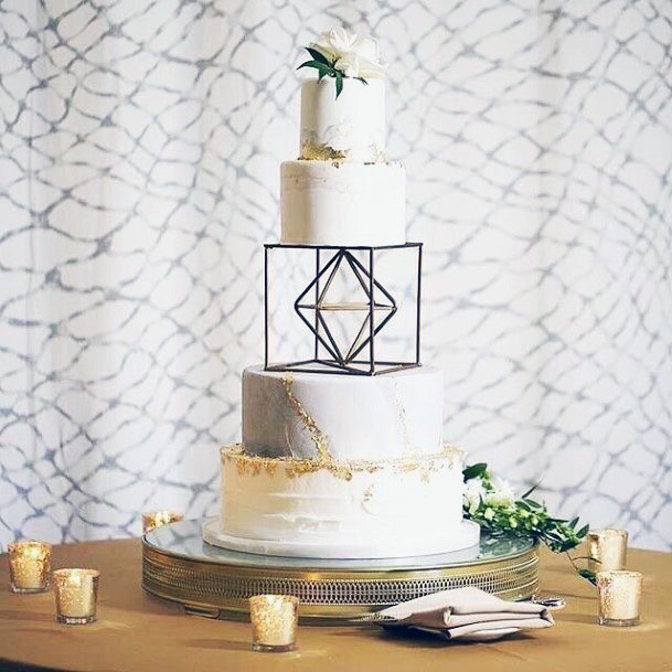 Magnificent White Wedding Cake Inspiration Stunning 3d Brass Frame Desert Table Ideas