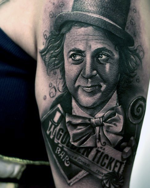 Magnificent Willy Wonka Tattoo For Girls