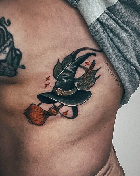 Magnificent Witch Tattoo For Girls