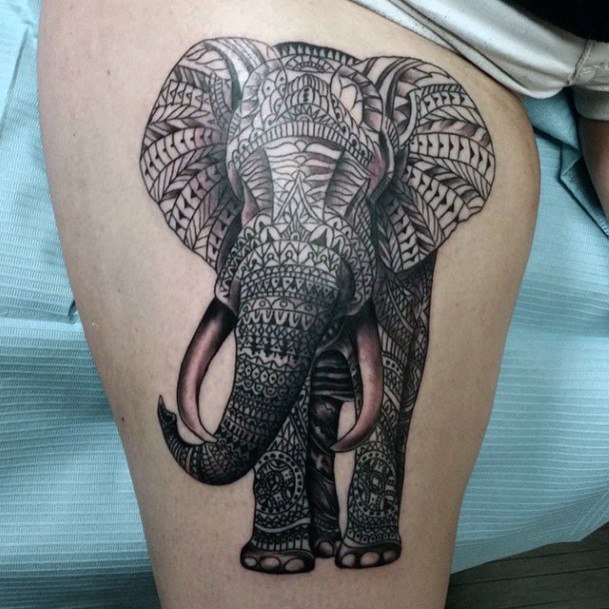elephant thigh tattoo tumblr