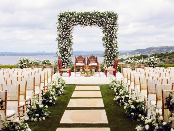 Majestic Beachy Wedding Ceremony Decorations