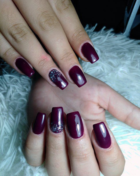 Majestic Dark Purple Nails Women