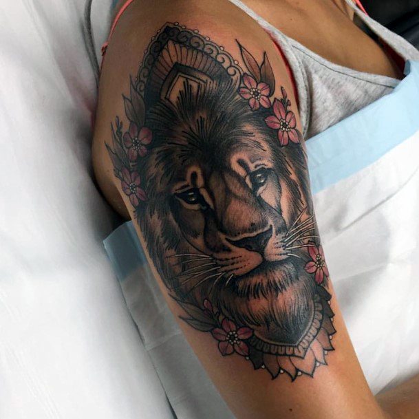 Majestic Lion Tattoo For Women On Arms