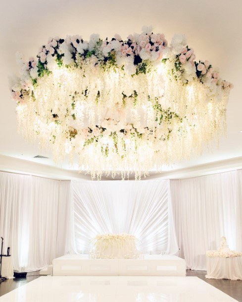 Majestic White Ceiling Floral Wedding Decorations