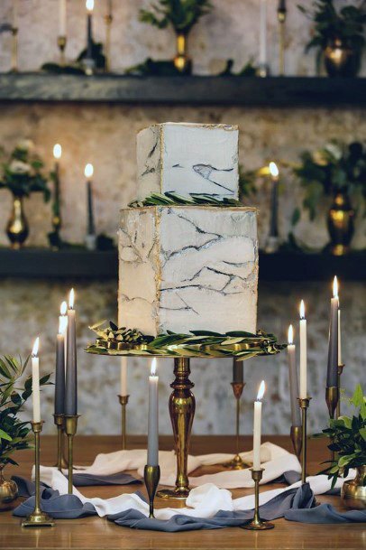 Marble Square Wedding Cakes