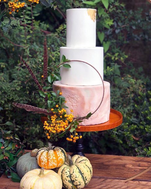 Marble White Pink Fall Wedding Cakes Art Women