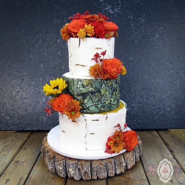 Marigold Camo Wedding Cake