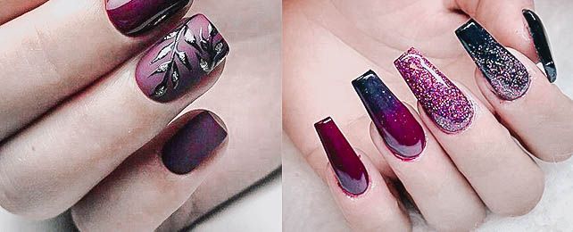 Top 100 Best Maroon And Black Nails For Women – Fingernail Ideas