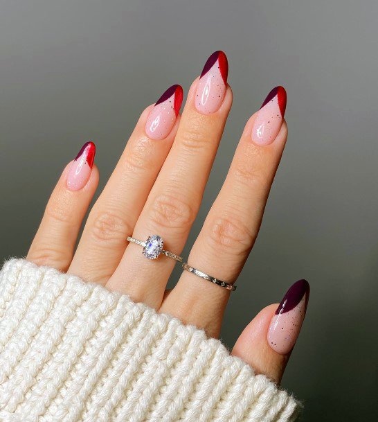 Maroon And Pink Nail Feminine Designs