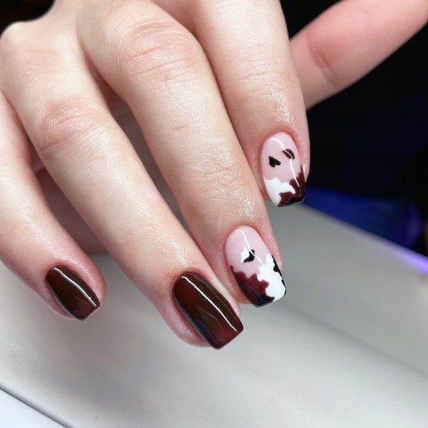 Maroon And Pink Womens Feminine Maroon And Pink Nails