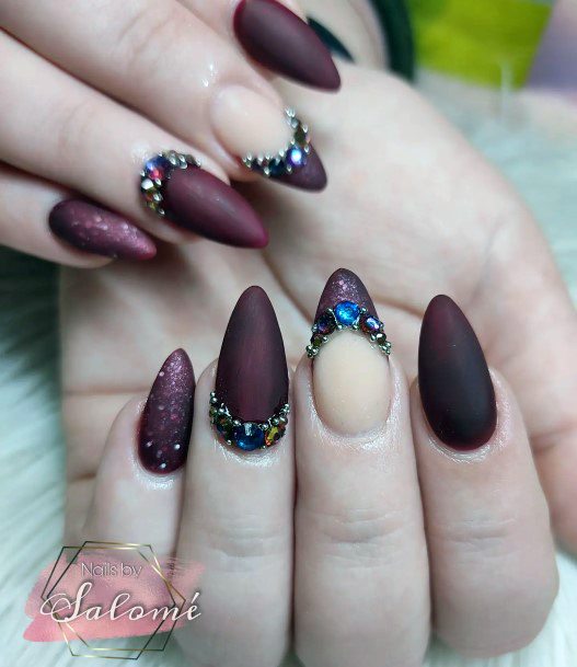 Maroon Dress Nails Feminine Ideas