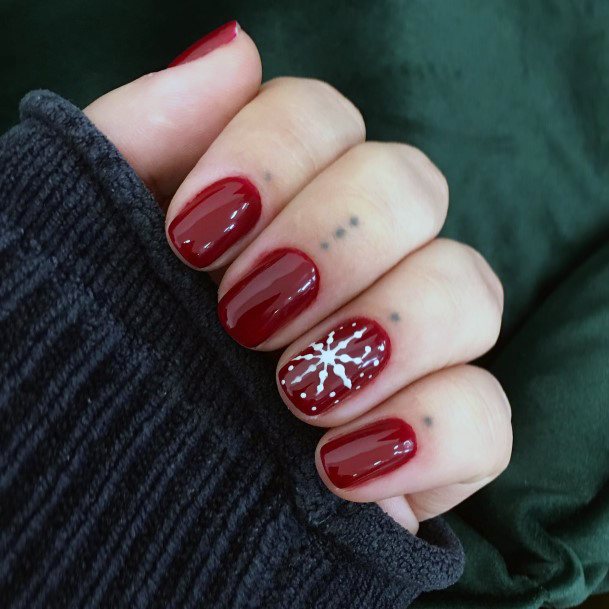 Maroon White Female Nail Designs