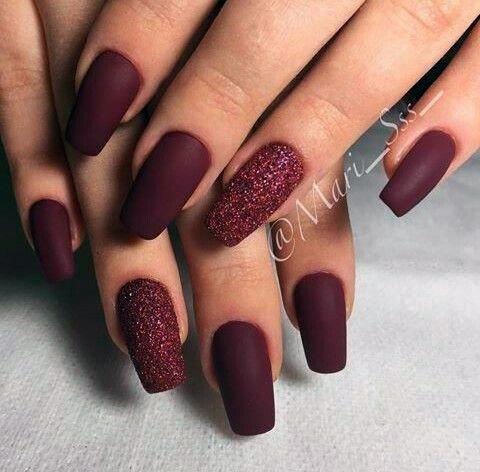 Maroon Womens Feminine Maroon Nails