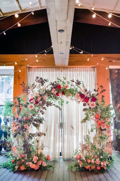 Marvelous Circle Floral Arch Wedding Backdrop Indoor Ideas