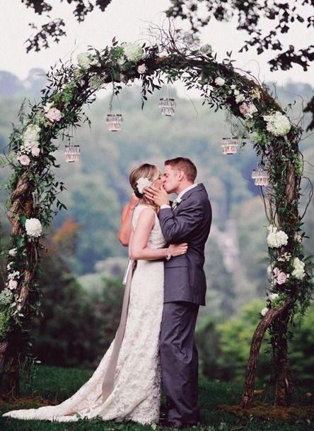 Marvelous Greenery Plant Lush White Flower Arbor Wedding Ideas