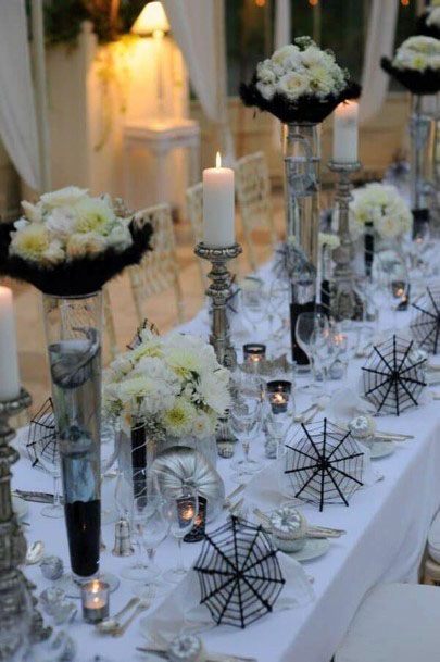 Marvelous Haloween Wedding Ideas Bright White Spider Webs