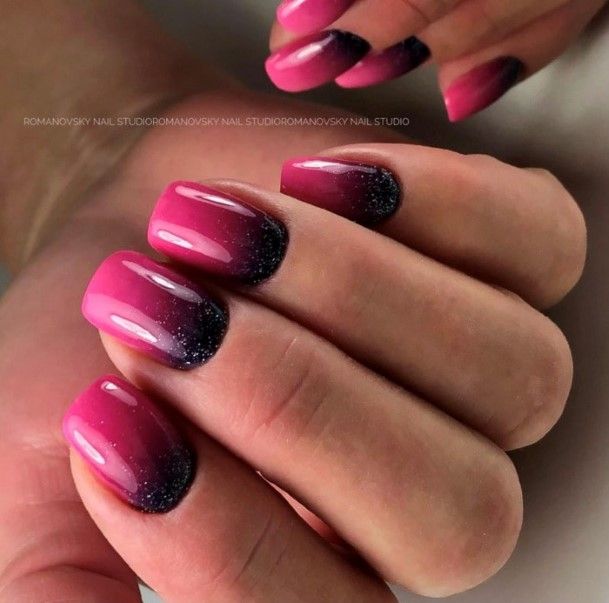 Marvelous Womens Nails Black Ombre