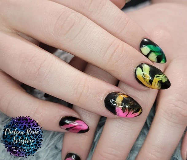 Marvelous Womens Nails Black Oval