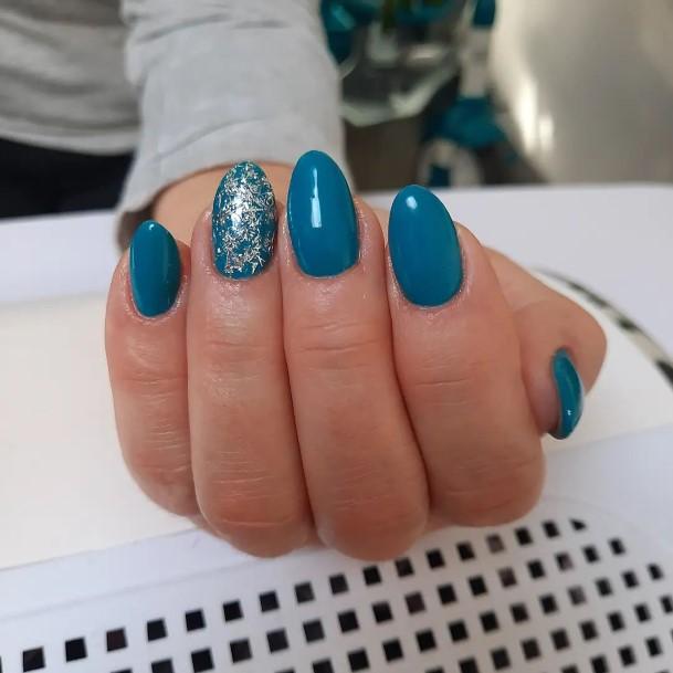 Marvelous Womens Nails Blue And Silver