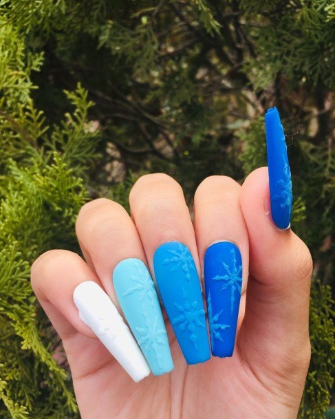 Marvelous Womens Nails Blue Winter