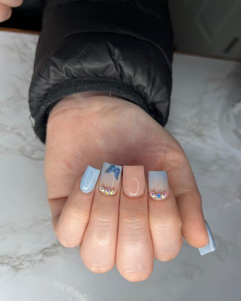 Marvelous Womens Nails Clear Blue