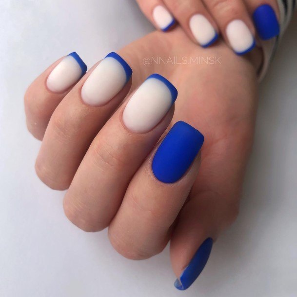 Marvelous Womens Nails Dark Blue Matte