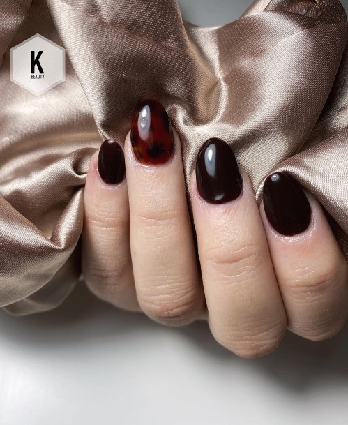 Marvelous Womens Nails Dark Brown