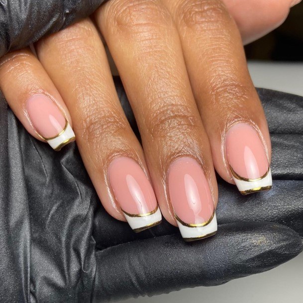 Marvelous Womens Nails Gold French Tip