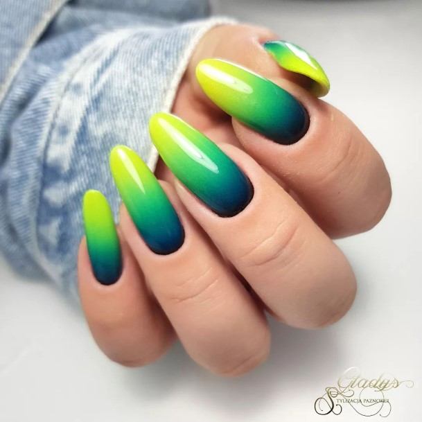 Marvelous Womens Nails Green Ombre