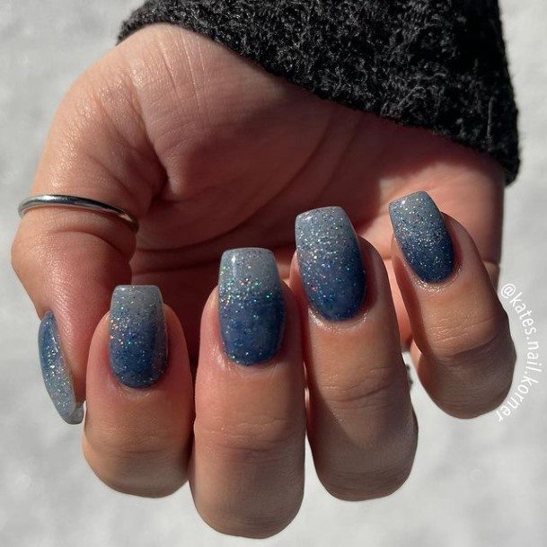 Marvelous Womens Nails Grey With Glitter